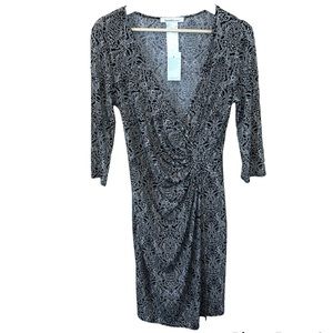 Laundry || NWT || Black & White Faux Wrap Mini Dress